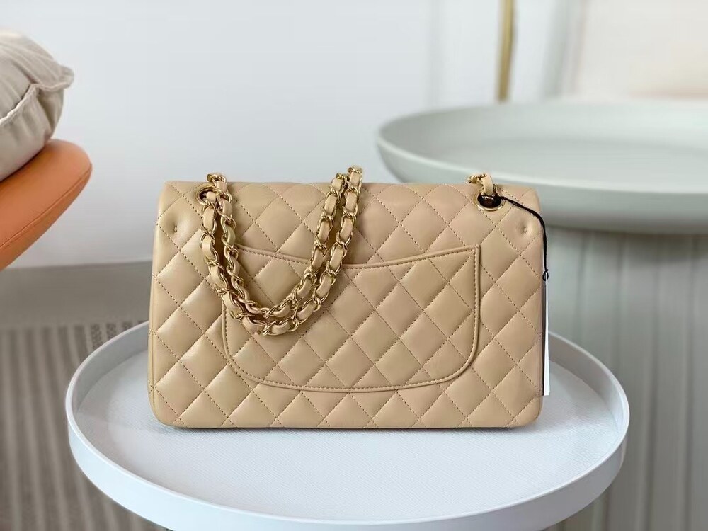 Chanel Cream Quilted Double Flap Chain Shoulder Bag - Picture 7 of 9